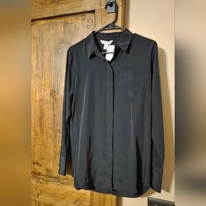 Nine West Black Button Down Shirt